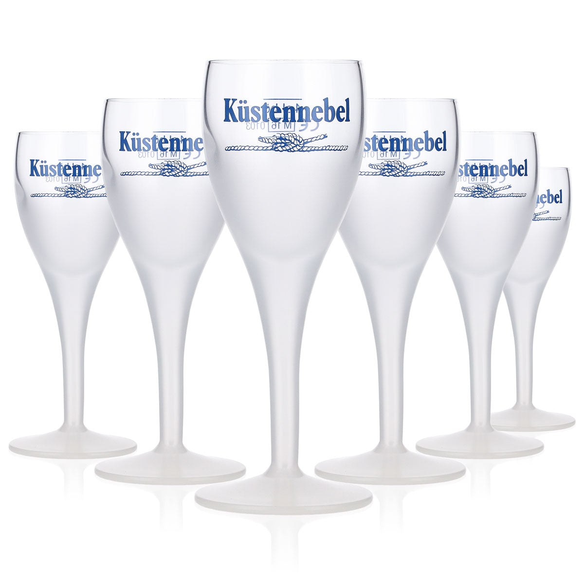 6x Küstennebel Likör Glas Sternanis Kelch-Glas Schnapsglas halb satiniert – Ansicht 4