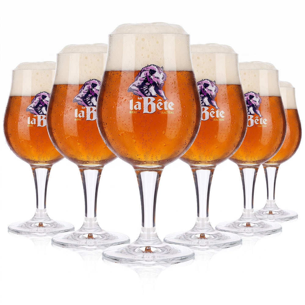 6x La Bete Bier Glas 0,25l Pokal Werwolf-Motiv Ritzenhoff