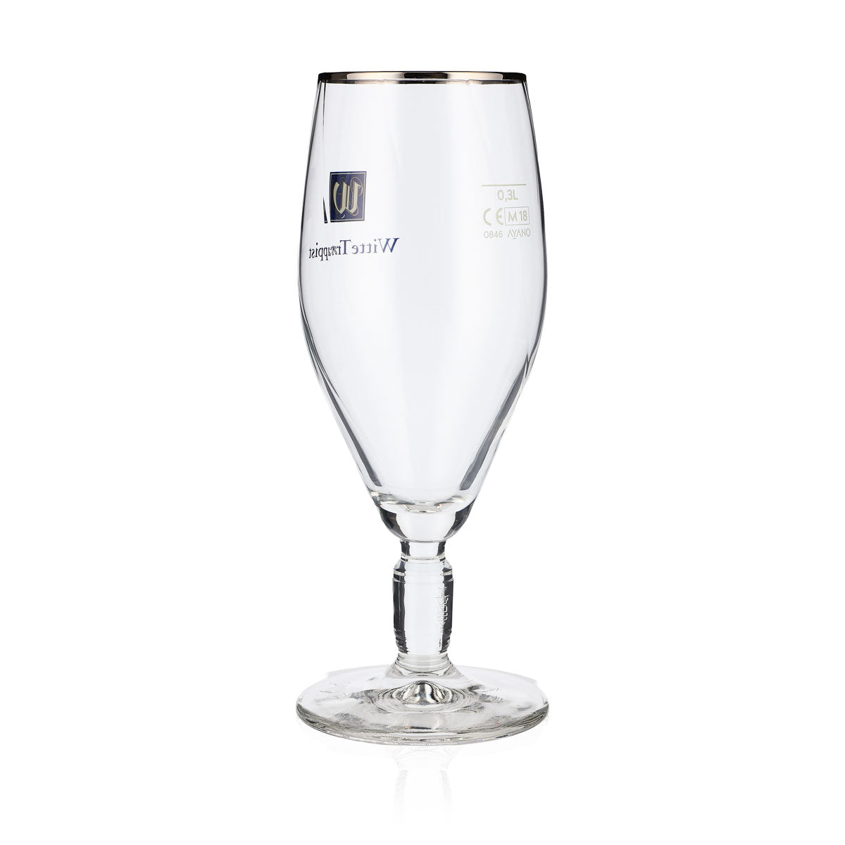 6x La Trappe Bier Glas 0,3l Biergläser Relief im Stiel Pokal Goldrand – Ansicht 4