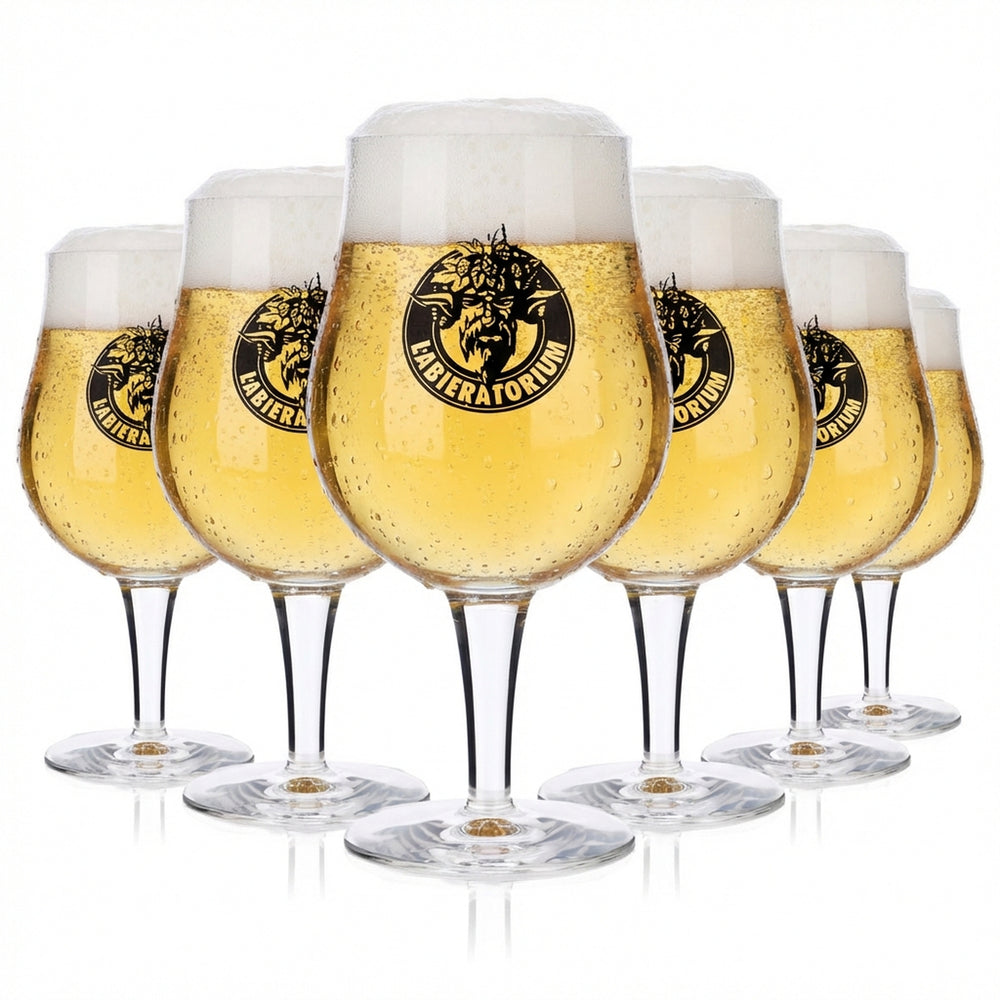 6x Labieratorium Bier Glas 0,4l Biergläser Pokalglas Stielglas Craftbier