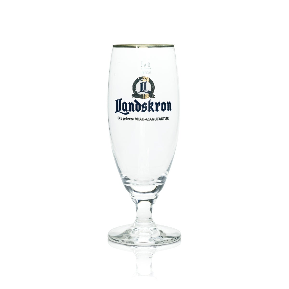 6x Landskron Bier Glas Pokal 0,4l Goldrand Rastal Tulpe Stiel Gläser Brauerei – Ansicht 2