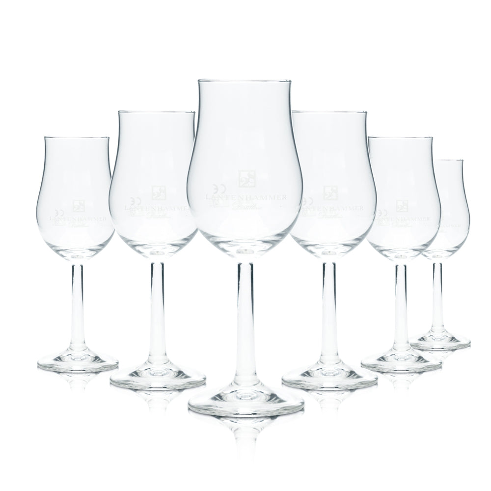 6x Lantenhammer Glas 0,1l Nosing Tasting Gläser Edelbrand Gastro Destillerie Bar