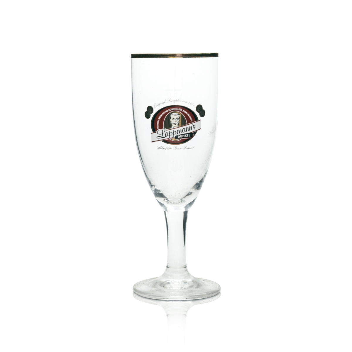 6x Lappmanns Bier Glas Pokal Dunkel mit Goldrand 0,3l – Ansicht 2