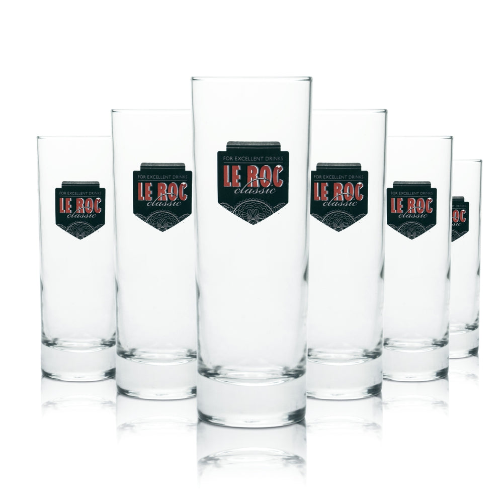 6x Le Roc Glas 0,2l Limo Softdrink Gläser Becher Stange Tonic Water Bitter Lemon