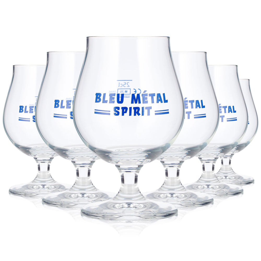 6x Le Rouget de Lisle Bier Glas 0,25l Pokal Bleu Métal Spirit (6er Set)