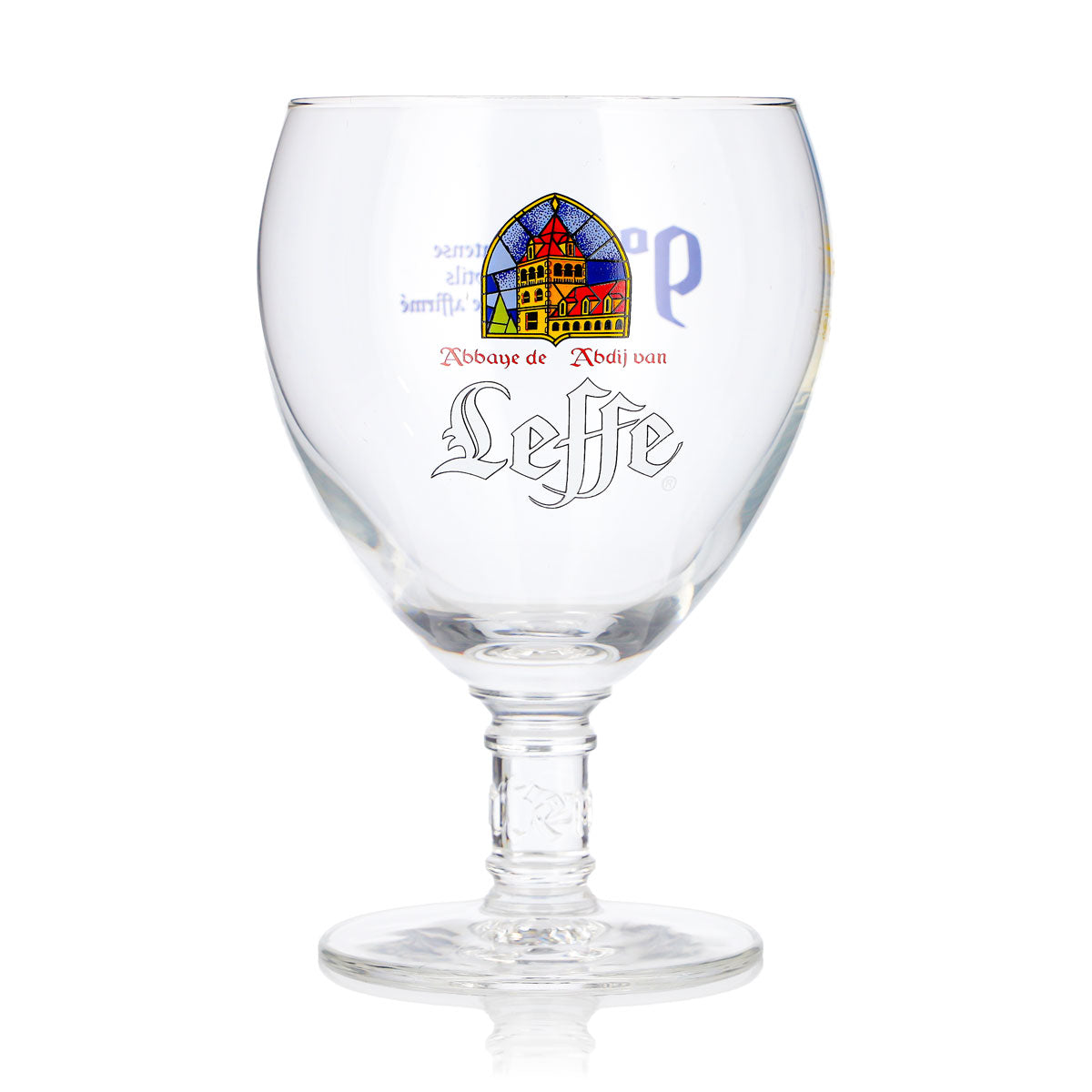 6x Leffe Bier Glas 0,33l Tulpe Rückseite Blaue Schrift Pokal Bierglas (6er Set) – Ansicht 2