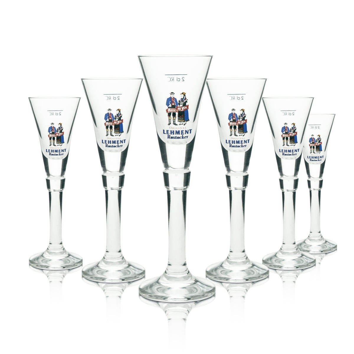 6x Lehment Schnaps Glas Kelch 2cl