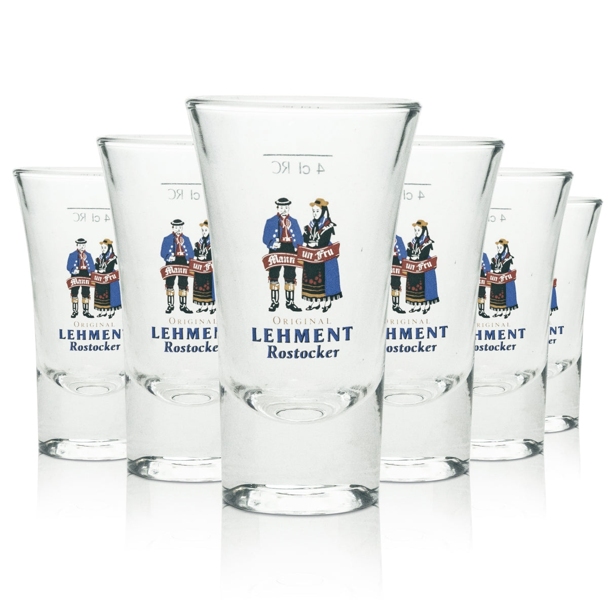 6x Lehment Schnaps Glas Shot Mann un Frau 4cl