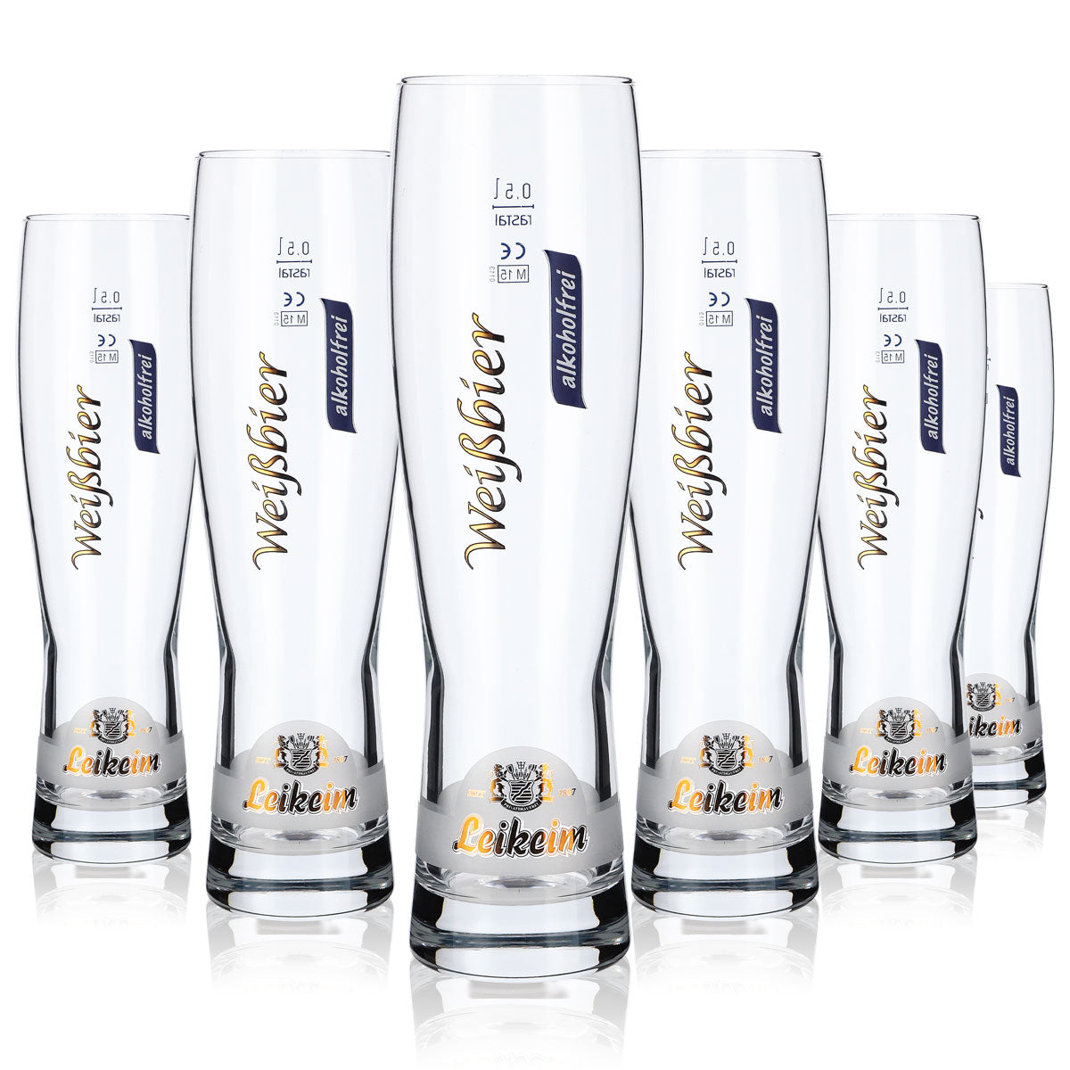 6x Leikeim Bier Glas 0,5l Weißbierglas Alkoholfrei Rastal Monaco Slim – Ansicht 5