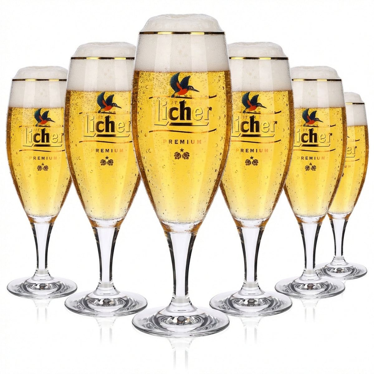 6x Licher Bierglas Pokalglas 0,4l Kolibri "Aus dem Herzen der Natur" Noblesse