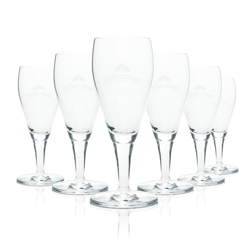 6x Lichtenauer Wasser Glas Tulpe 0,1l Gastro Mineral Gläser Pokal Restaurant