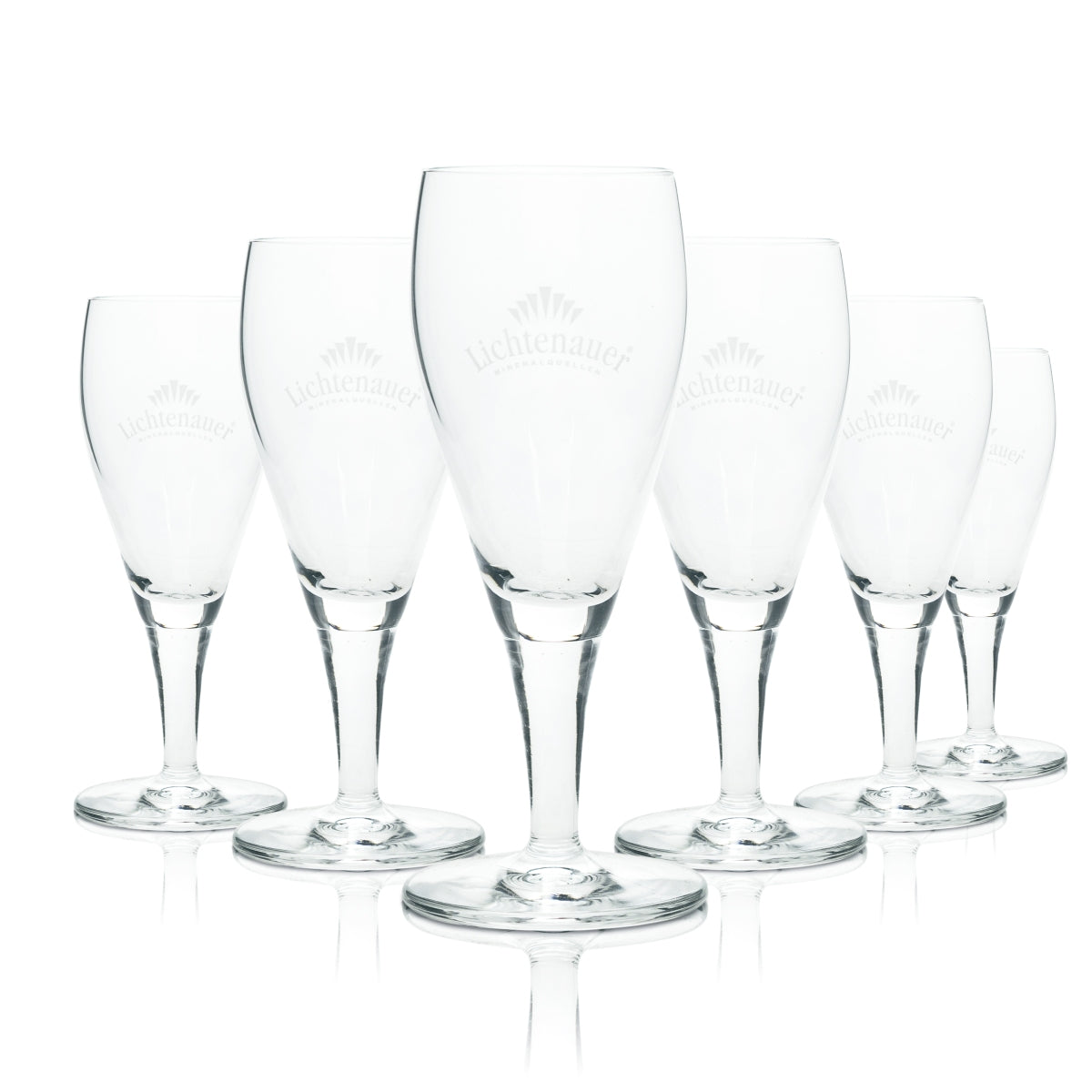 6x Lichtenauer Wasser Glas Tulpe 0,1l Gastro Mineral Gläser Pokal Restaurant