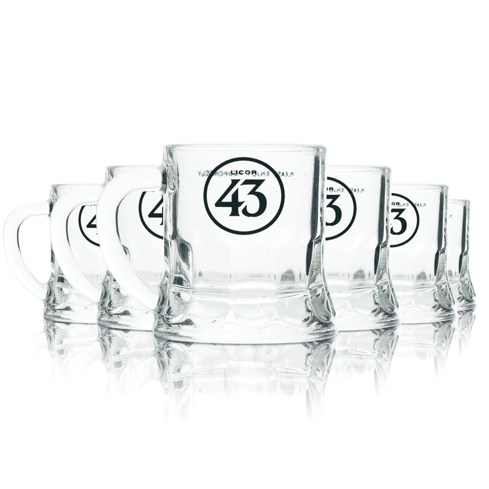 6x Licor 43 Shotglas 4cl Mini Krug Kurze Stamper Schnaps Gläser Gastro Likör 43