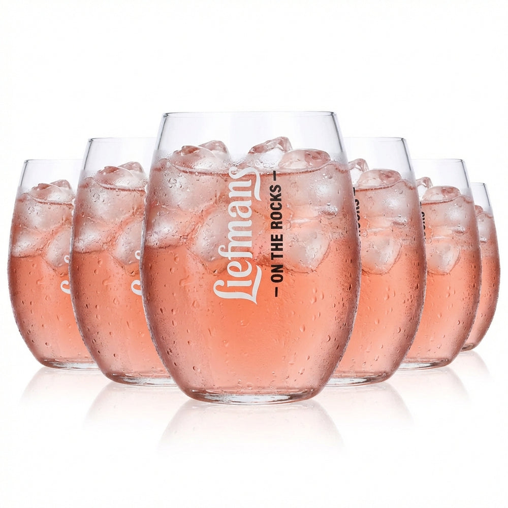 6x Liefmans Bier Glas Gläser 0,43l Tumbler bauchig Logo Senkrecht On the Rocks