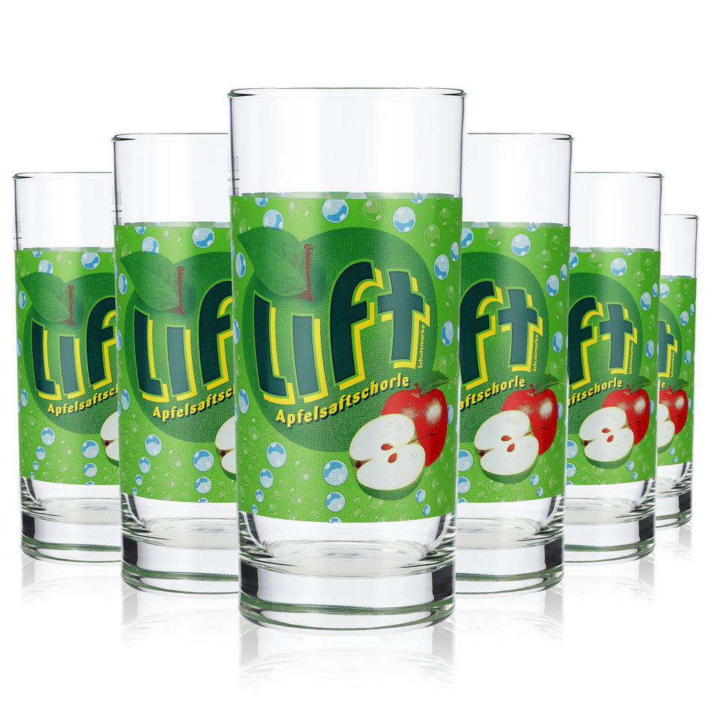 6x Lift Saft Glas 0,3l Becher Gläser Limogläser Grün Apfelsaftschorle Rastal