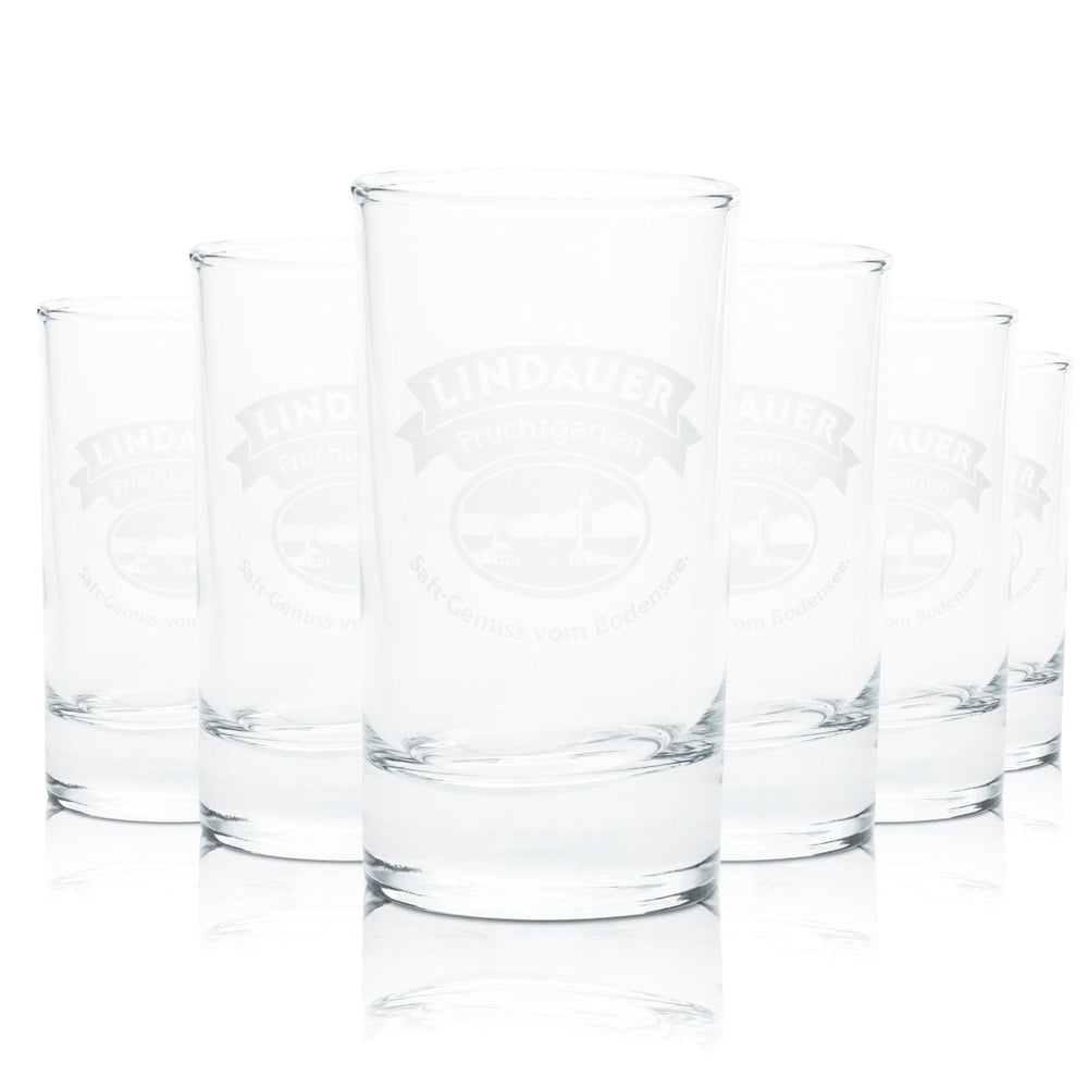 6x Lindauer Saft Glas 0,1l Becher Longdrink Wasser Soda Mineral Gläser Bodensee