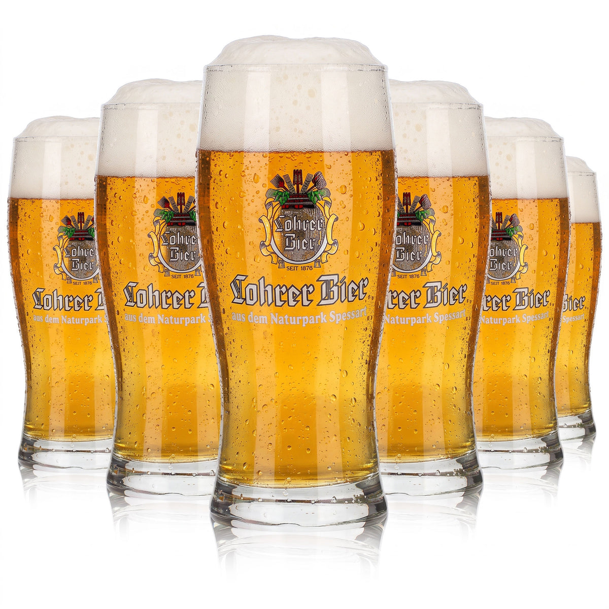 6x Lohrer-Bier Bier Glas 0,2l Becher aus dem Naturpark Spessart Vera (6er Set)