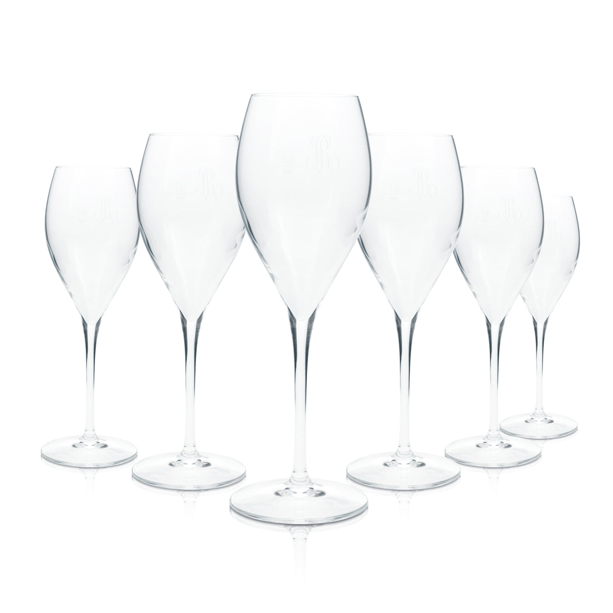 6x Louis Roederer Champagner Glas 0,1l Flöte Kelch Aperitif Sekt Kristall Gläser
