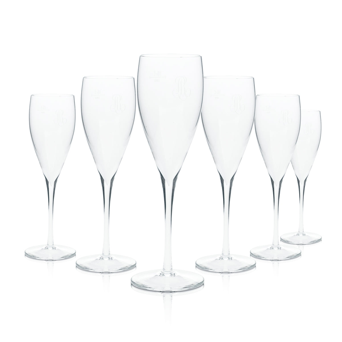 6x Louis Roederer Champagner Glas 0,1l Flöte Kelch Aperitif Sekt Kristall Gläser