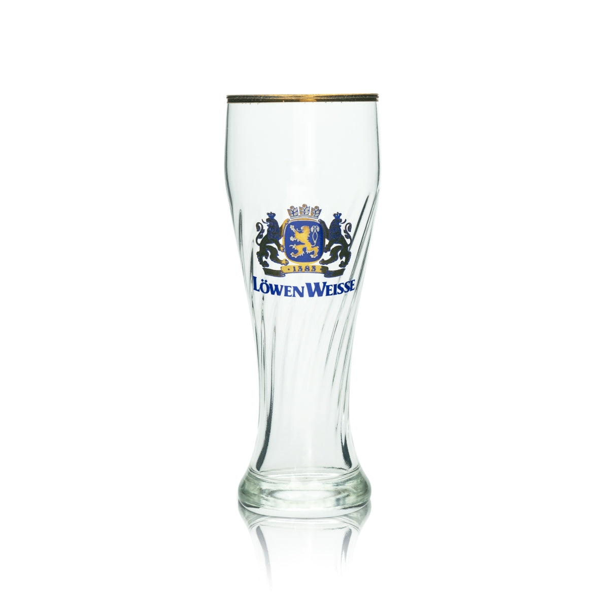 6x Löwen Weisse Bier Glas 0,3l Weizen Hefe Weißbier Gläser Pokal Beer Goldrand – Ansicht 2