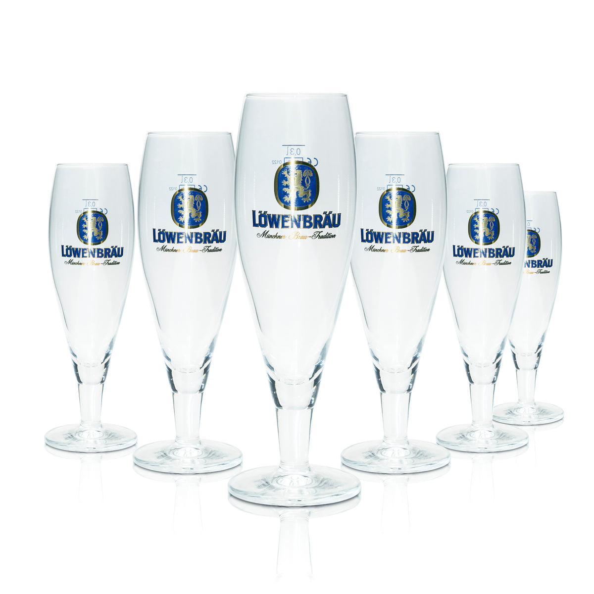 6x Löwenbräu Bier Glas 0,3l Pokal Ritzenhoff Tulpe Gläser Müncher Brauerei Beer – Ansicht 4