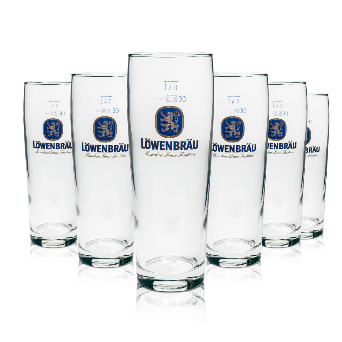 6x Löwenbräu Bier Glas 0,4l Willi Becher Rastal – Ansicht 5