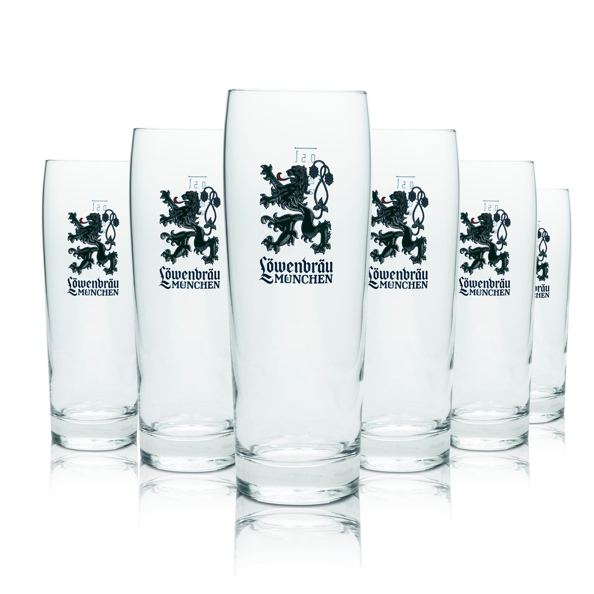 6x Löwenbräu Bier Glas 0,5l Becher Neues Logo! Gläser Willi Cup Beer Helles Bar – Ansicht 4