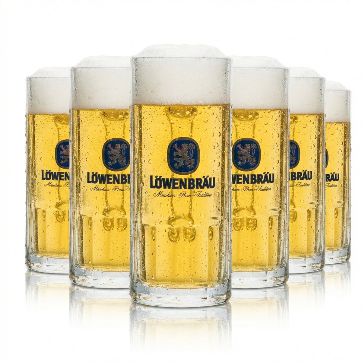 6x Löwenbräu Bier Glas Krug 0,3l
