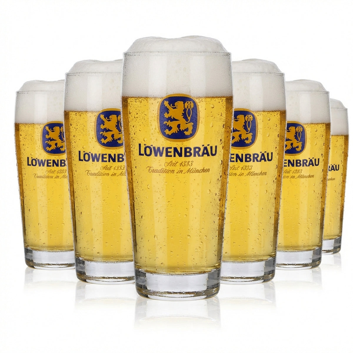 6x Löwenbräu Glas 0,25l Willibecher Biergläser Set Helles Brauerei Bayern Gastro