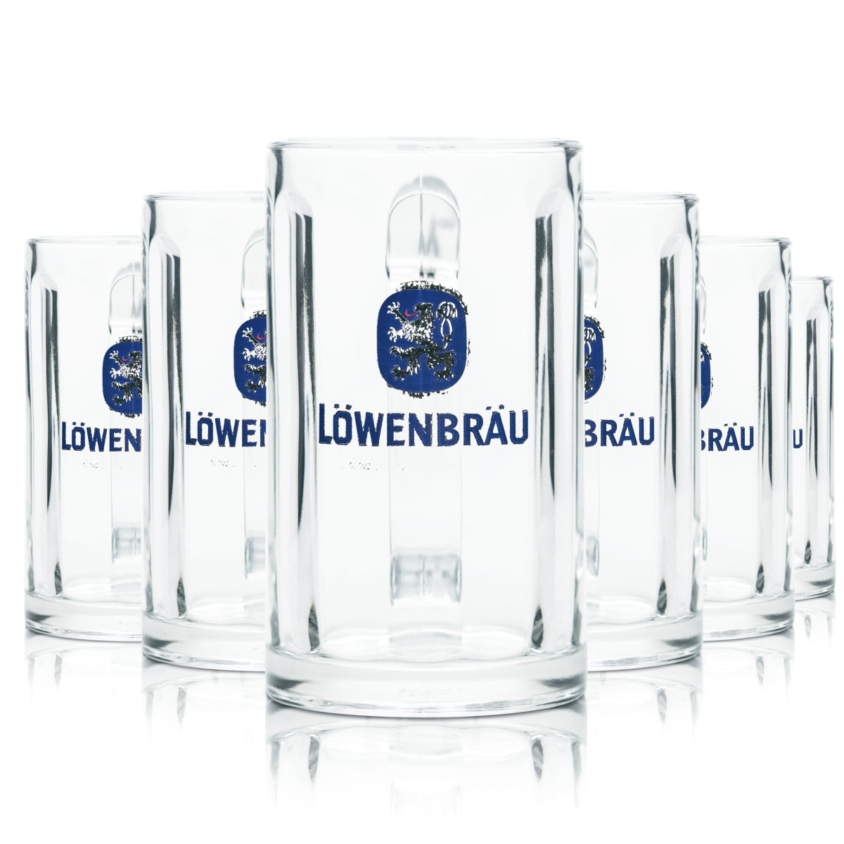 6x Löwenbräu Glas 0,2l Kontur Bier Gläser Krug Humpen Seidel Brauerei Gastro