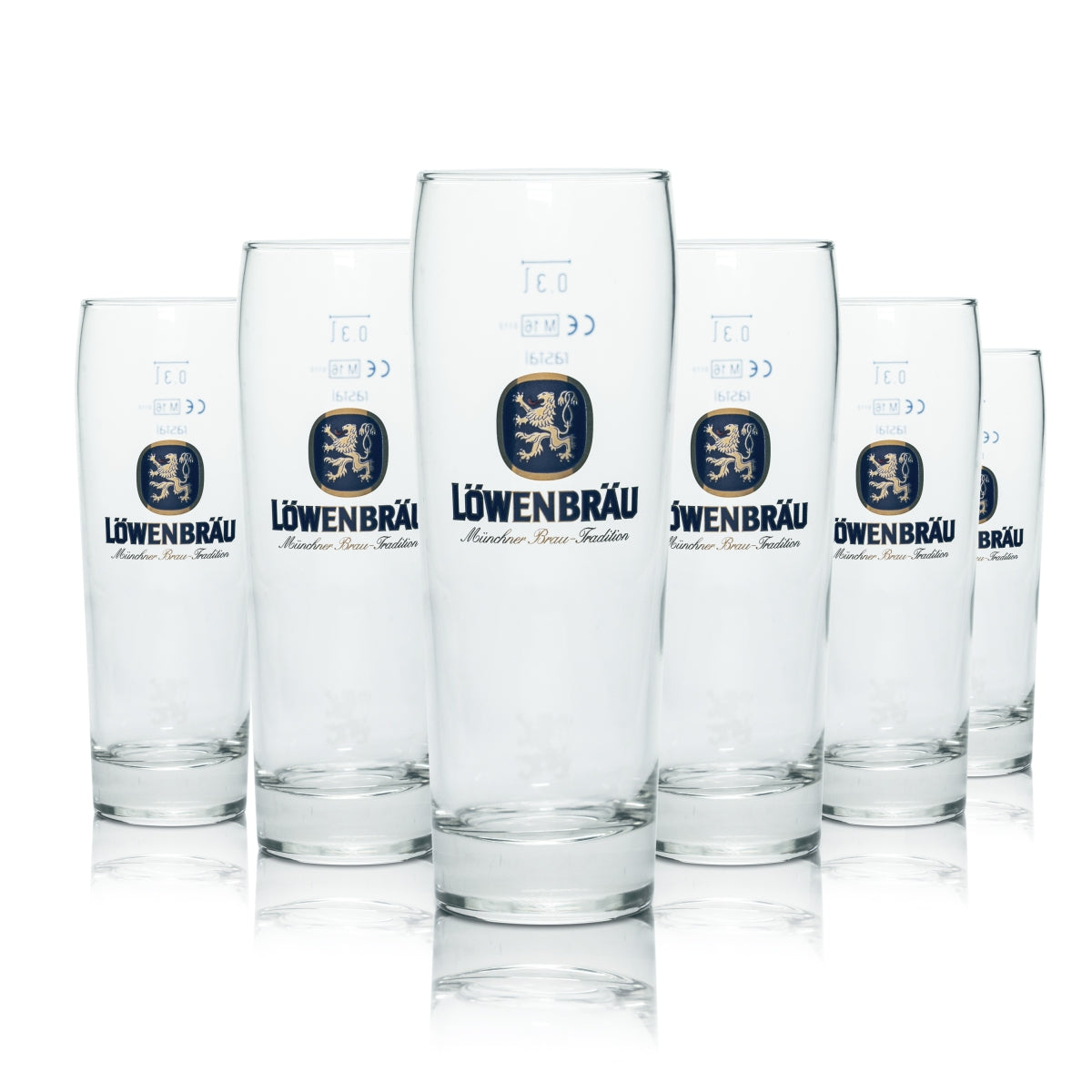 6x Löwenbräu Glas 0,3l Bier Willi Becher Gläser Brauerei Gastro Geeicht Bayern