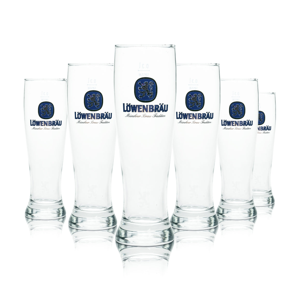 6x Löwenbräu Weißbier Glas 0,3l Hefe Kristall Weizen Gläser Brauerei München