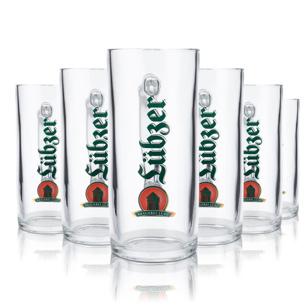 6x Lübzer Glas 0,4l Bierkrug Berna 400 Humpen Seidel Gläser Set Brauerei