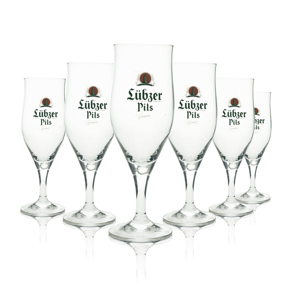6x Lübzer Pils Bier Glas Pokal 0,3l Ritzenhoff Gläser Tulpe Stielglas Brauerei