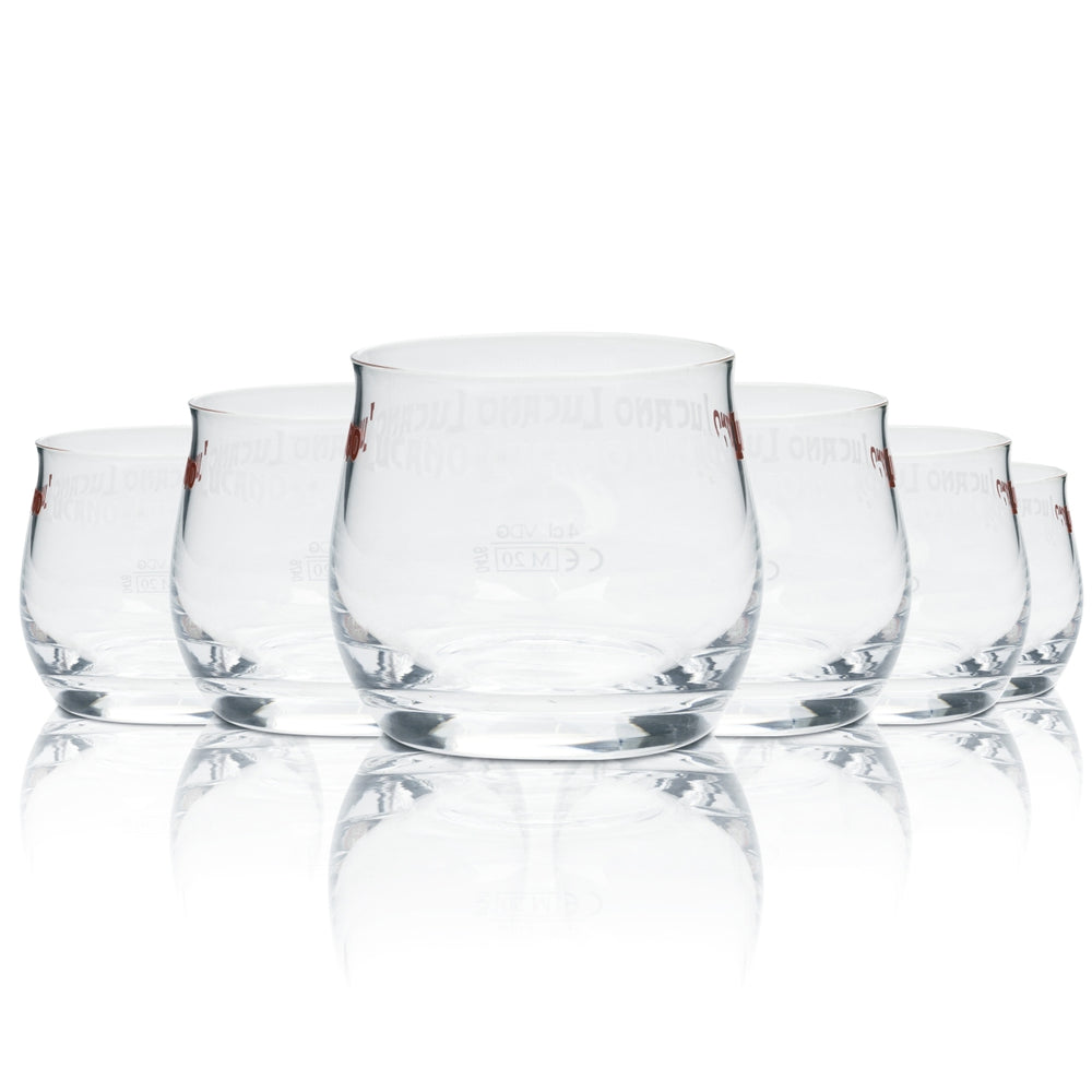 6x Lucano Amaro Glas 0,1l Tumbler Cocktail Gläser Schwenker Nosing Tasting Bar
