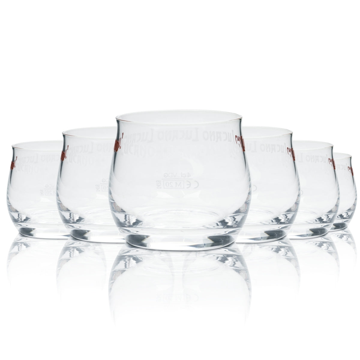 6x Lucano Amaro Glas 0,1l Tumbler Cocktail Gläser Schwenker Nosing Tasting Bar