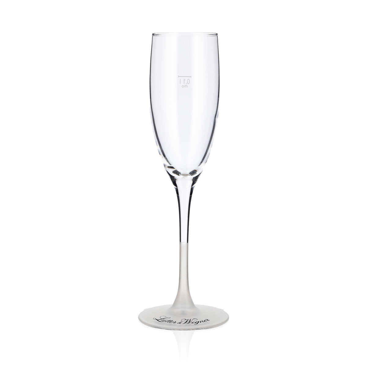 6x Lutter & Wegner Sekt Glas 0,1l Sektgläser Flötengläser Satinierter Fuß – Ansicht 2