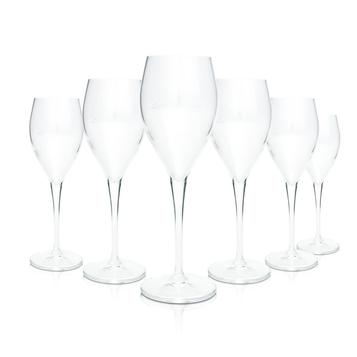 6x Lutter & Wegner Sektflöte Glas 0,1l Sektkelche Schaumweingläser Sektschale