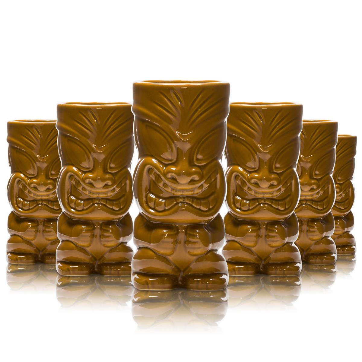 6x Mahiki Rum Glas Tonbecher braun