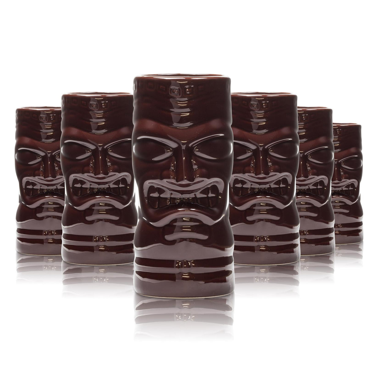 6x Mahiki Rum Glas Tonbecher braun 420ml XL