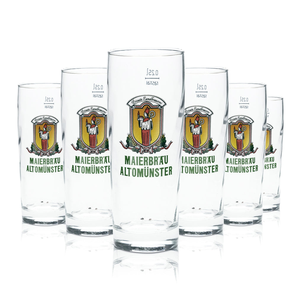 6x Maierbräu Glas 0,25l Craft Bier Becher Gläser Gastro Bar Kneipe Biergarten