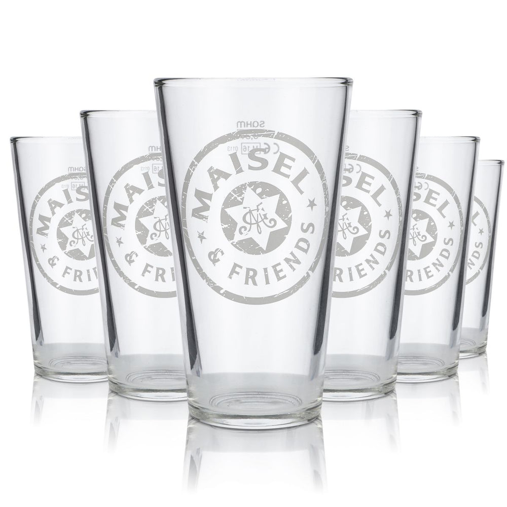 6x Maisels Glas / Gläser Weissbierglas Willibecher 0,3l "M & F" White