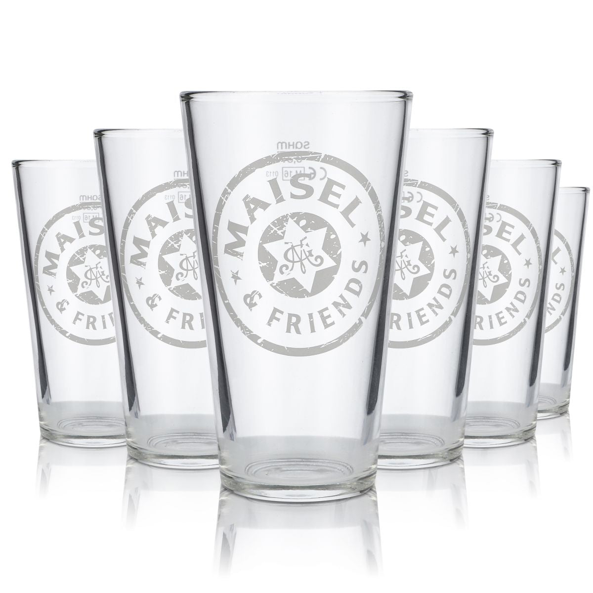 6x Maisels Glas / Gläser Weissbierglas Willibecher 0,3l "M & F" White