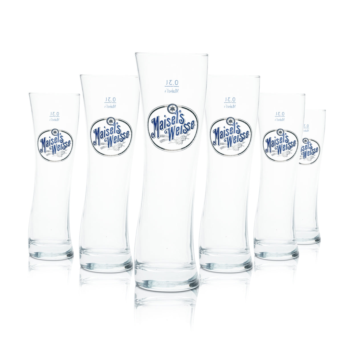 6x Maisels Weisse Bier Glas 0,3l Design Pokal Gläser Weizen Hefe Gastro Bayreuth