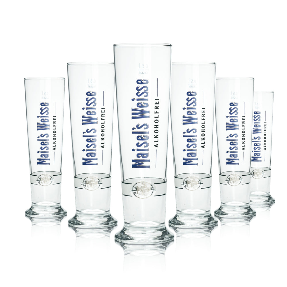 6x Maisels Weisse Hefe Weizen Glas 0,5l Weißbier Pokal Alkoholfrei Gastro Bar