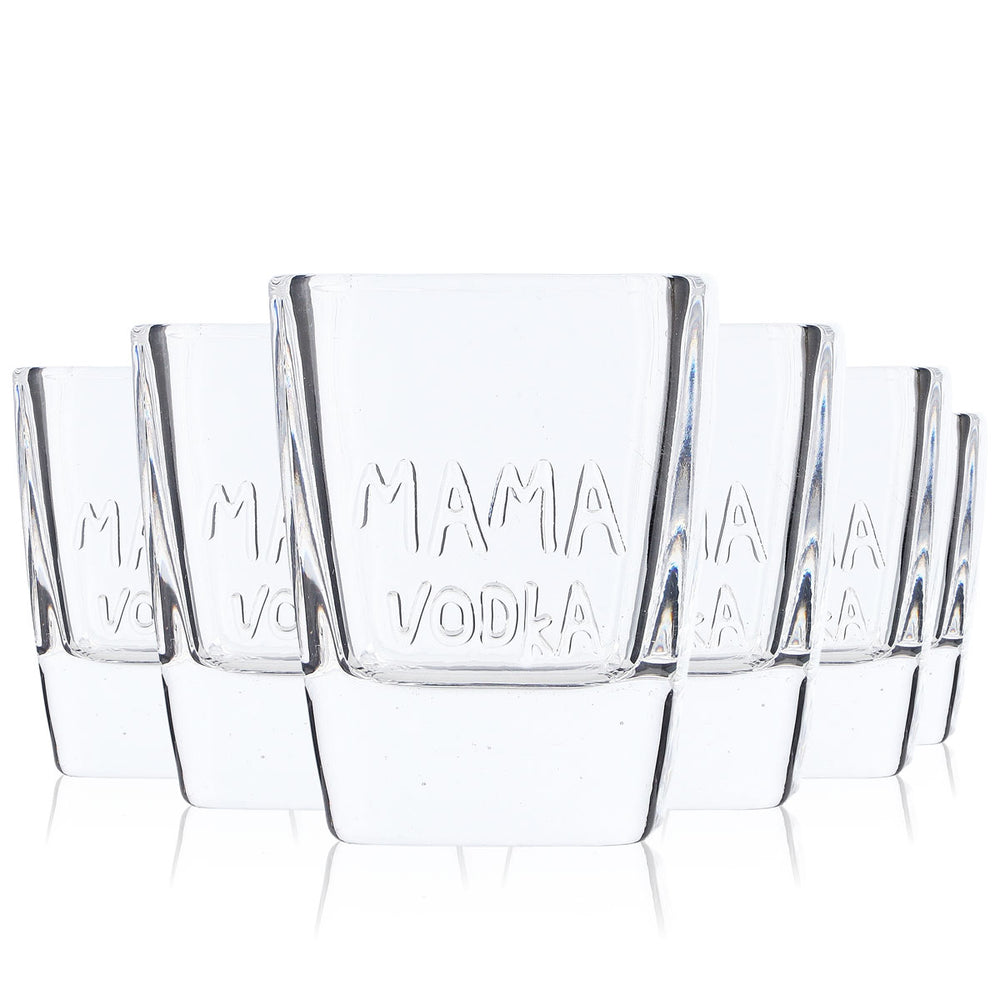 6x Mama Vodka Glas 5cl Schnapsglas Gläser Shotglas Stamper Kurzer