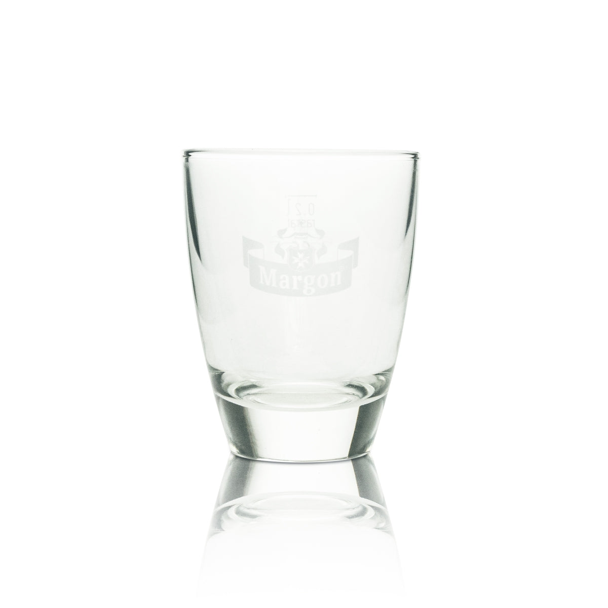 6x Margon Wasser Glas Tumbler 0,2l Logo weiß – Ansicht 2