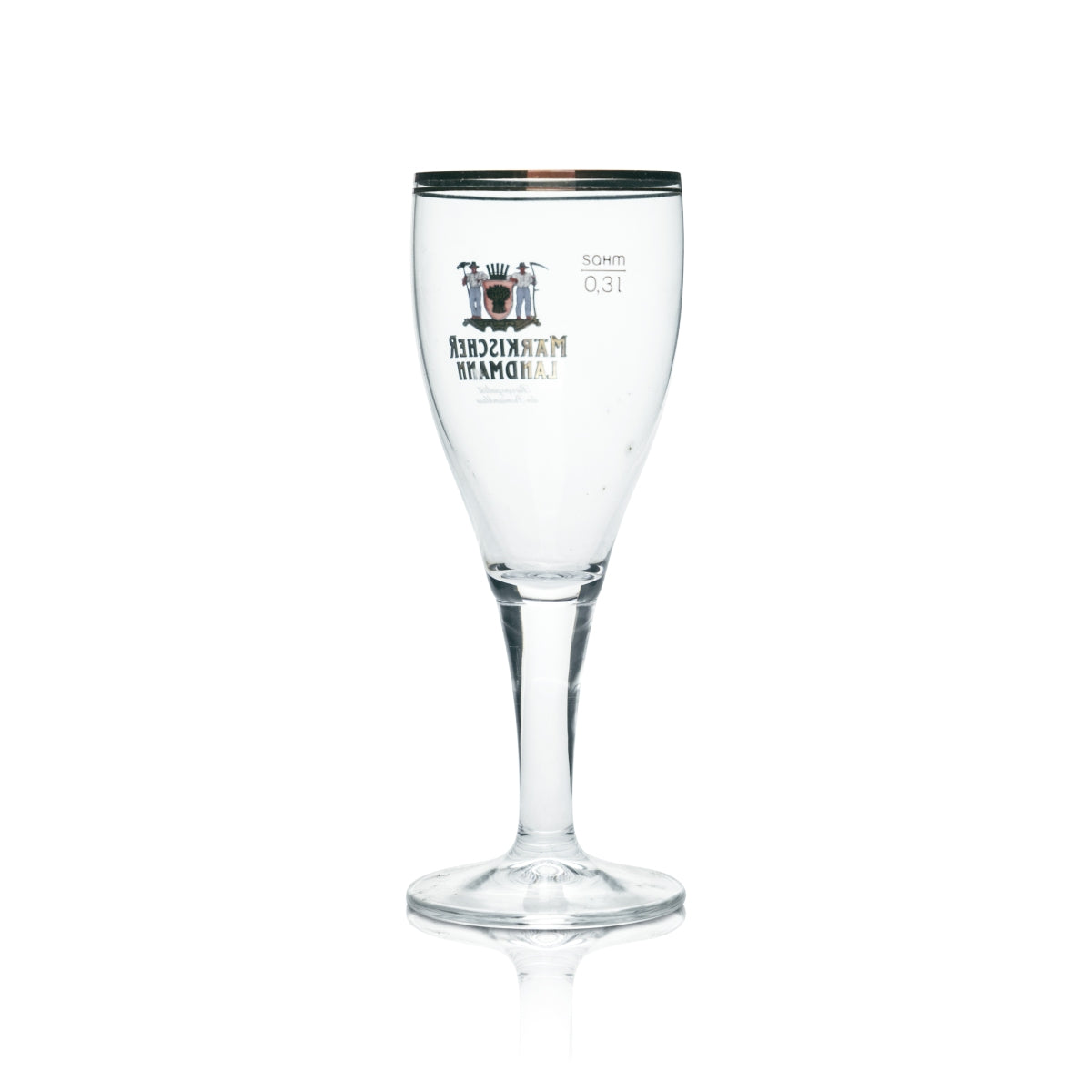 6x Märkischer Landmann Glas 0,3l Bier Pokal Tulpe Gläser Goldrand Brauerei – Ansicht 3