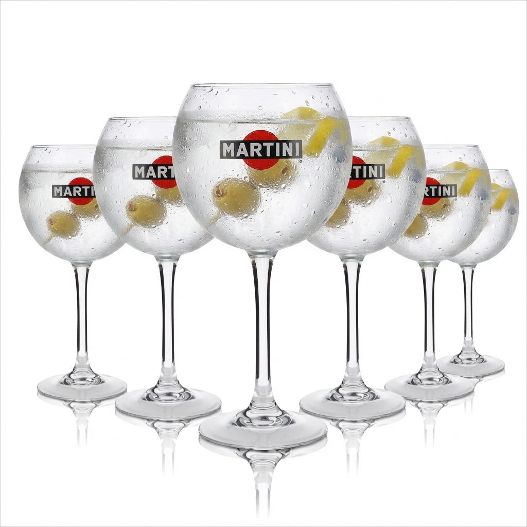 6x Martini Glas 0,47l Ballon Stiel Kelch Kugel Gläser Longdrink Cocktail Gastro
