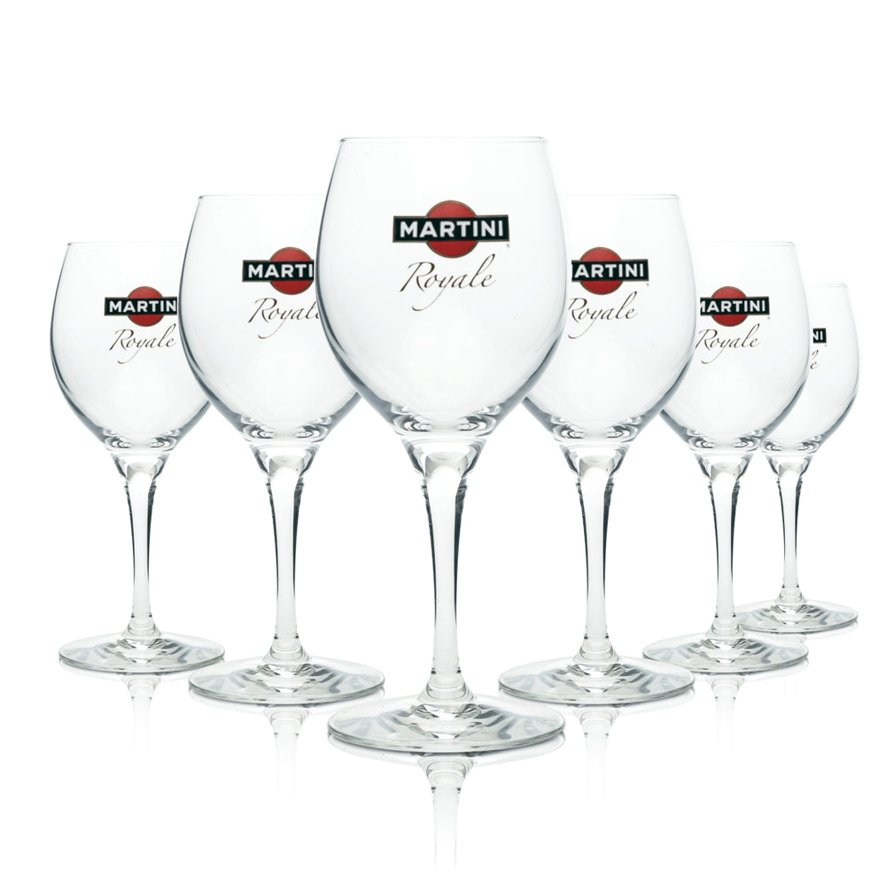 6x Martini Royale Glas Wein Cocktail Gläser Ballon Copa Longdrink Retro Gastro